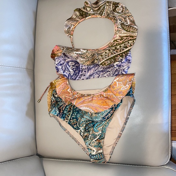 Zimmermann Brighton one shoulder ruffle swimsuit AU size 3 - Picture 9 of 11